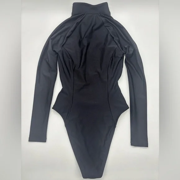 NWOT GIGI C Surf Bathing Suit One-Piece Swimsuit with Front Zip Black S - Picture 2 of 12